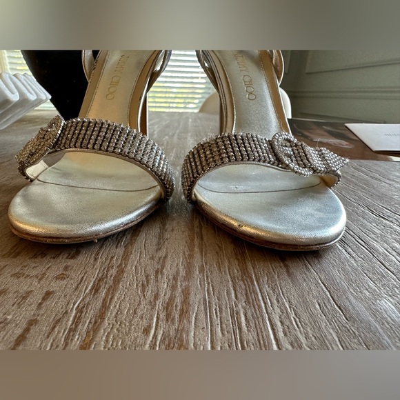 Jimmy Choo Tabatha 39 silver sling back heels GUC - Picture 11 of 15